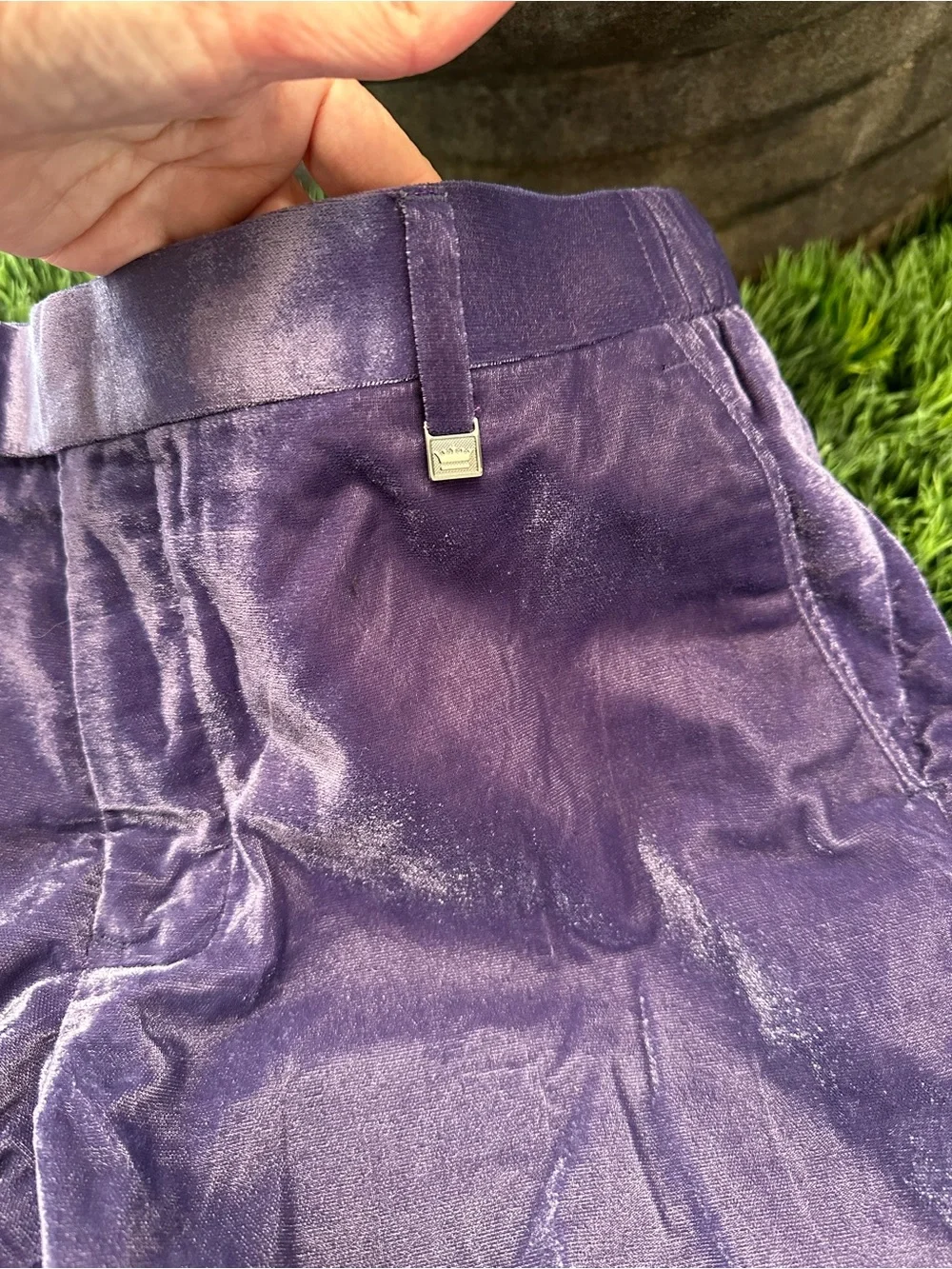 BNWT French Crown Men's Purple Velvet Tuxedo Black Satin jacket 38 pants 32